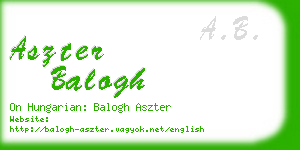 aszter balogh business card